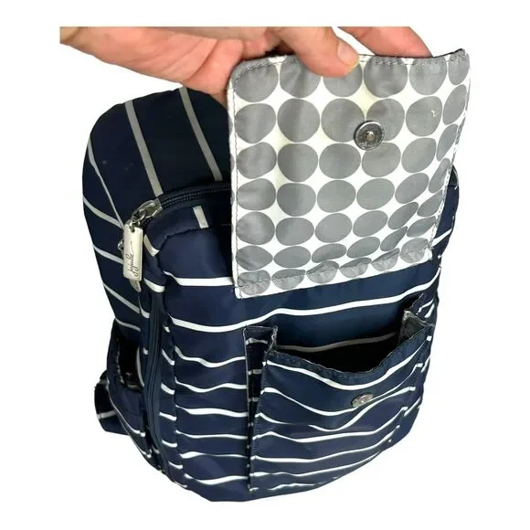 JuJuBe‎ Diaper Backpack Coastal Collection MiniBe Annapolis Navy Blue Striped - Picture 2 of 13